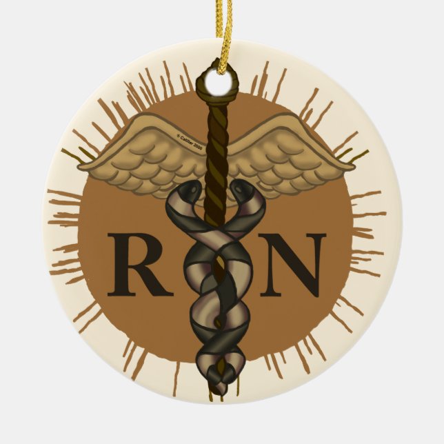 Caduceus custom RN nurse Ornament (Vorne)