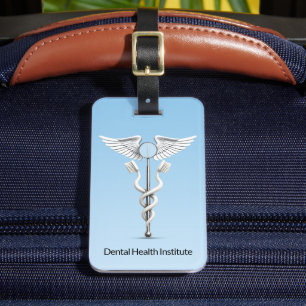 Caduceus Dental Mirror Toothbrush White Medical Gepäckanhänger