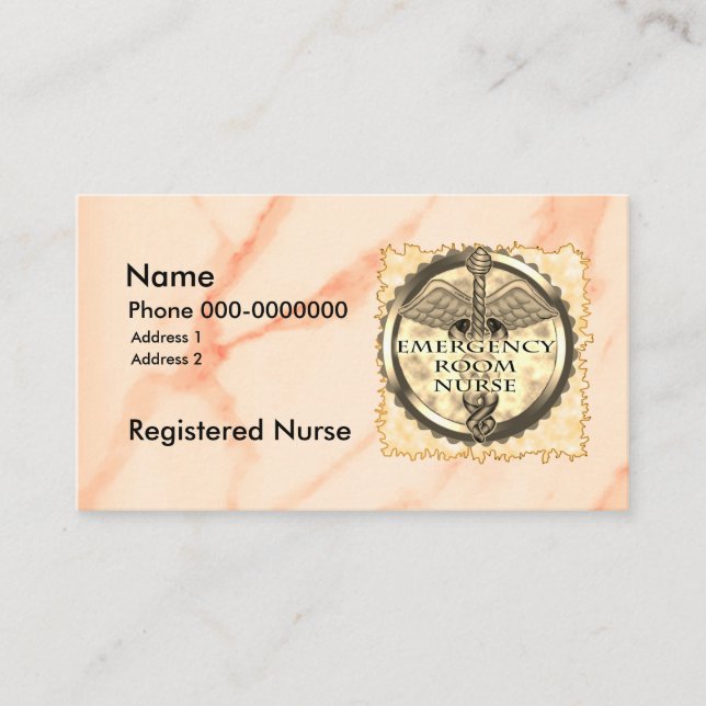 Caduceus ER Nurse Business Card Visitenkarte (Vorderseite)