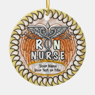 Caduceus Flügel rn Krankenschwester Keramik Ornament