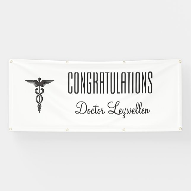 Caduceus-Glückwunsch-Doktor Nurse EMT Banner (Horizontal)