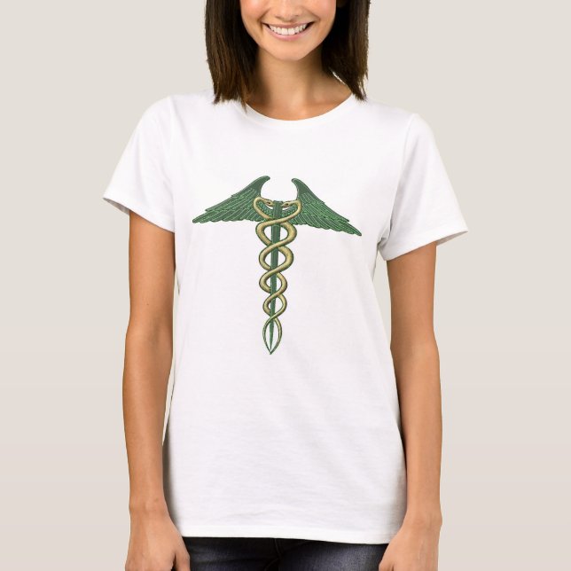 Caduceus Green/Gold T-Shirt (Vorderseite)