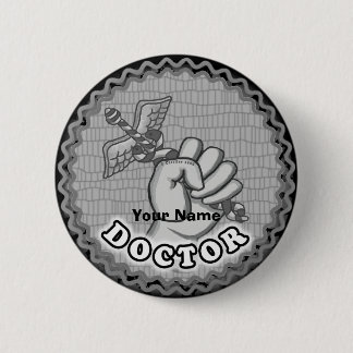 Caduceus Hand Doctor individuelle Name Button