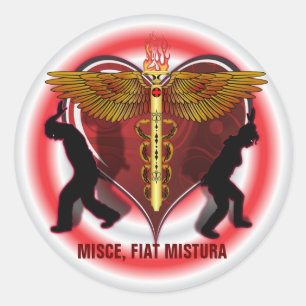 Caduceus Heart V-1, Misce, Fiat mistura Runder Aufkleber