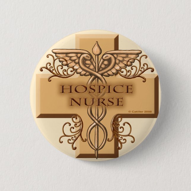 Caduceus Hospice Nurse Button (Vorderseite)