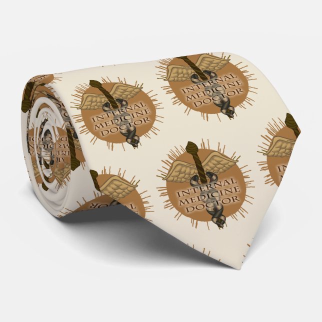 Caduceus Internist Krawatte (Gerollt)