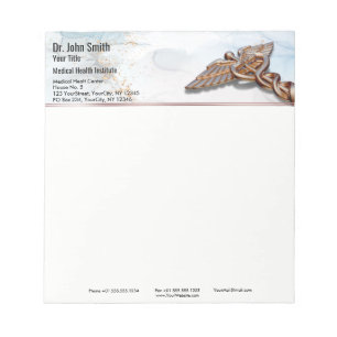 Caduceus Kupfer Rose Gold Luxus Medizinische Marmo Notizblock