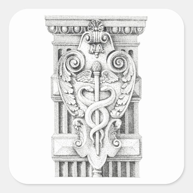 CADUCEUS Large Square Stickers (Vorderseite)