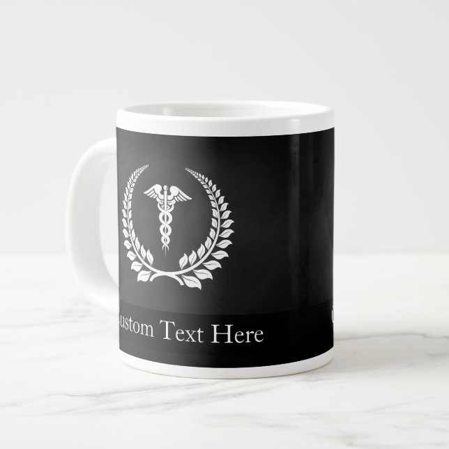Caduceus Laurel Jumbo-Tasse (Vorderseite Links)