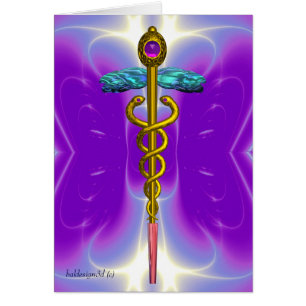 CADUCEUS, lebendiger Goldamethyst Violet Lila