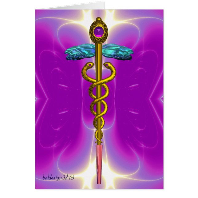 CADUCEUS, lebendiges Gold Amethyst Violett Fuchsia (Vorne)