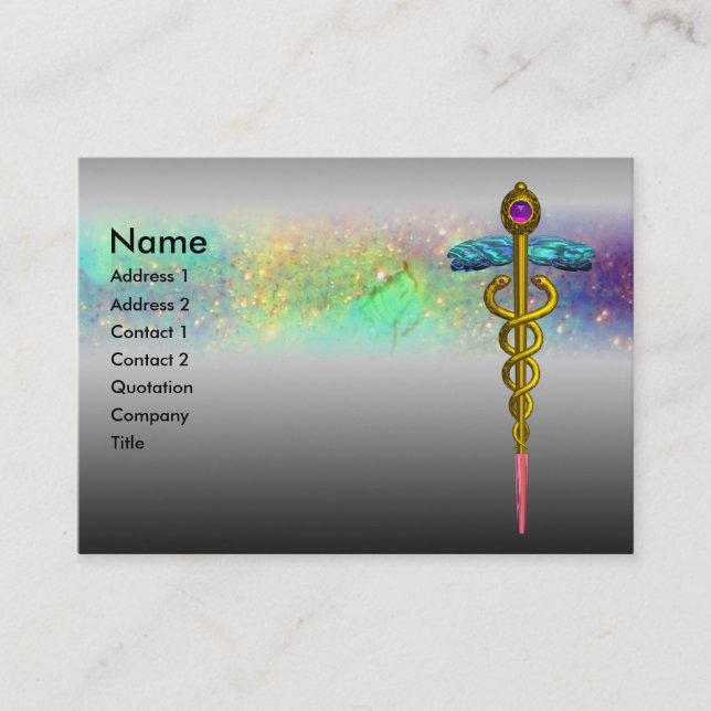 CADUCEUS, lebhaft, Amethyst Visitenkarte (Vorderseite)