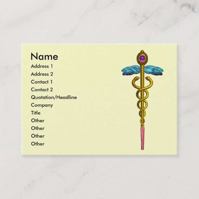 CADUCEUS, lebhafter Goldamethyst Visitenkarte (Vorderseite)