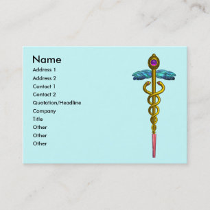 CADUCEUS, lebhafter Goldamethyst Visitenkarte