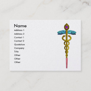 CADUCEUS, lebhaftes Perlpapier, Amethyst-Gold Visitenkarte