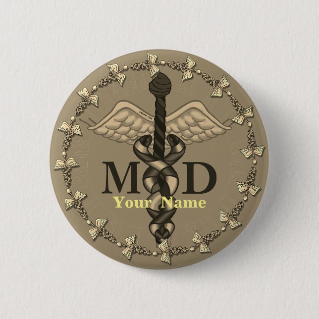 Caduceus MD Doctor Button (Vorderseite)