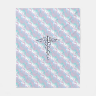 Caduceus Medical Symbol auf der Perlendekoration d Fleecedecke