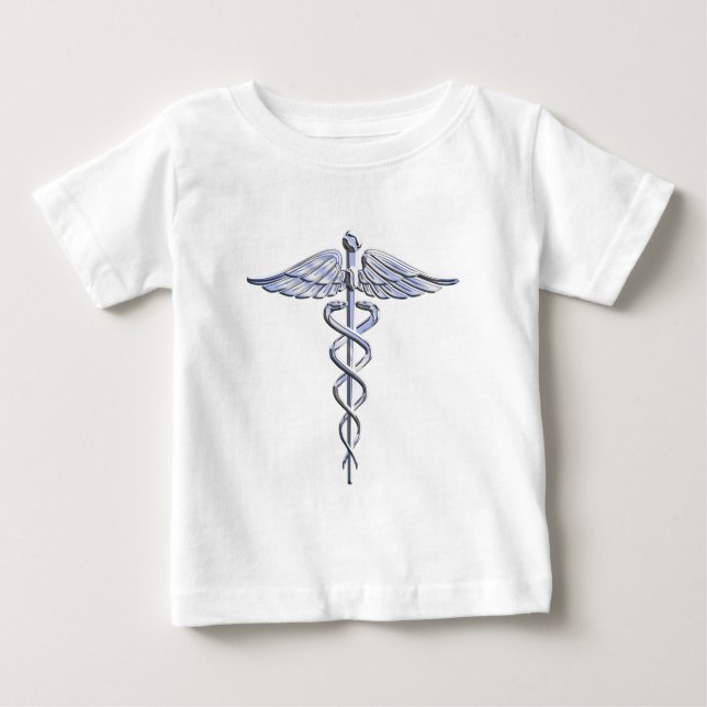 Caduceus Medical Symbol auf schwarz Baby T-shirt (Vorderseite)