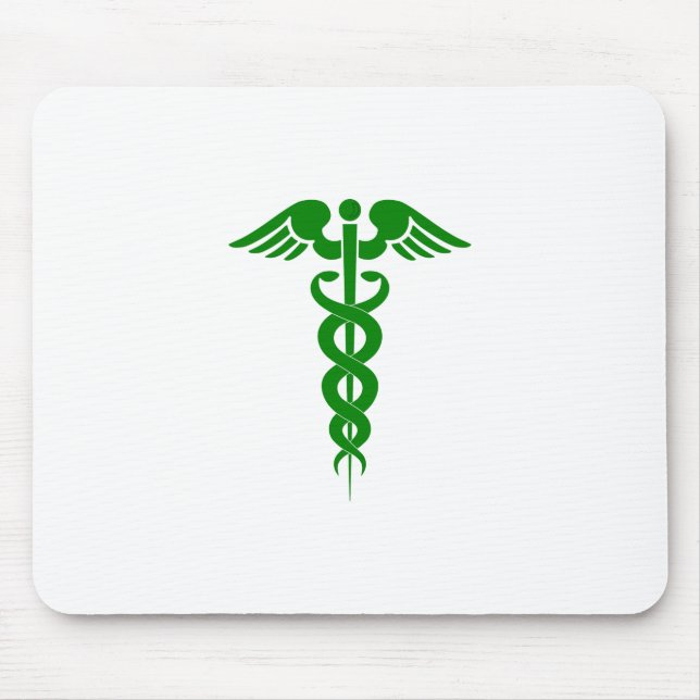 Caduceus Medical Symbol Green Mousepad (Vorne)