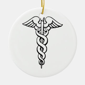 Caduceus Medical Symbol Keramik Ornament