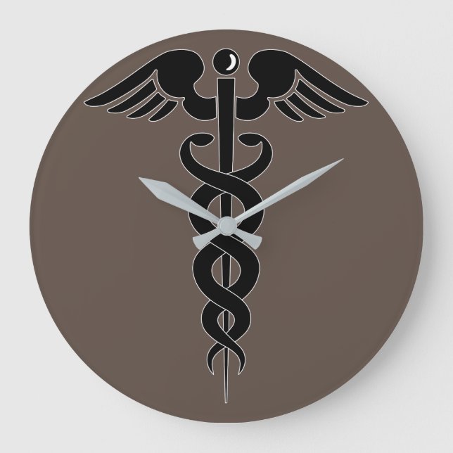 caduceus-medical-symbol-medical-logo große wanduhr (Vorderseite)