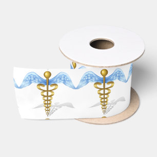 Caduceus-medizinisches Symbol Satinband