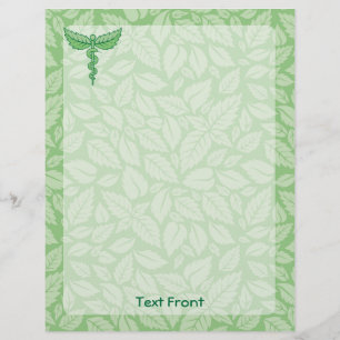 Caduceus mit Blätter Background Flyer