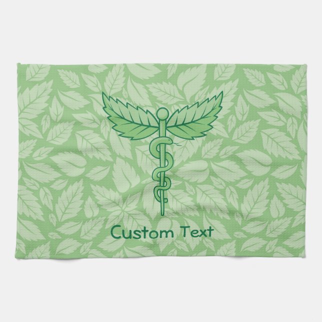 Caduceus mit Blätter Handtuch (Horizontal)