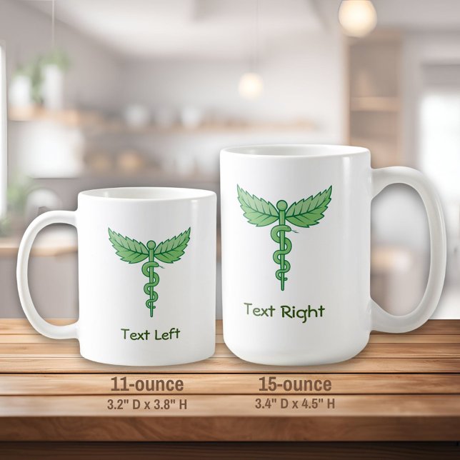 Caduceus mit Blätter Kaffee Tasse (Von Creator hochgeladen)
