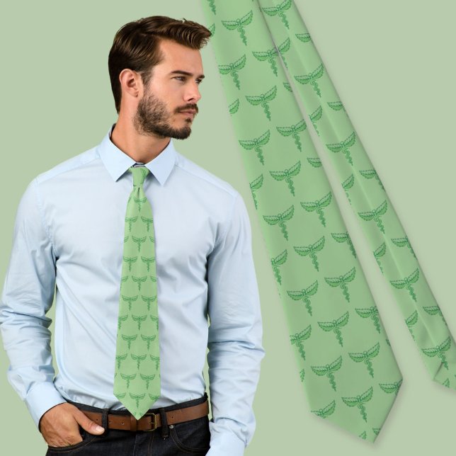 Caduceus mit Blätter Neck Tie Krawatte (Von Creator hochgeladen)