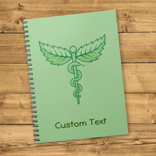 Caduceus mit Blätter Notebook Notizblock
