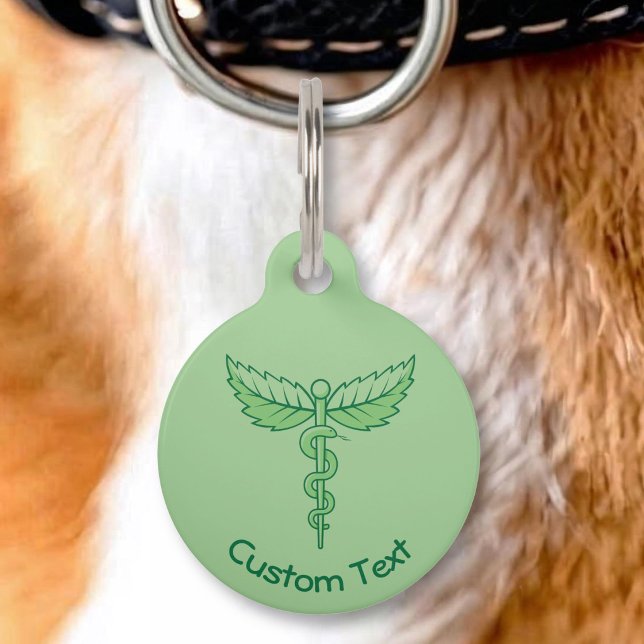 Caduceus mit Blätter Pet-ID-Markierung Haustiermarke (Von Creator hochgeladen)