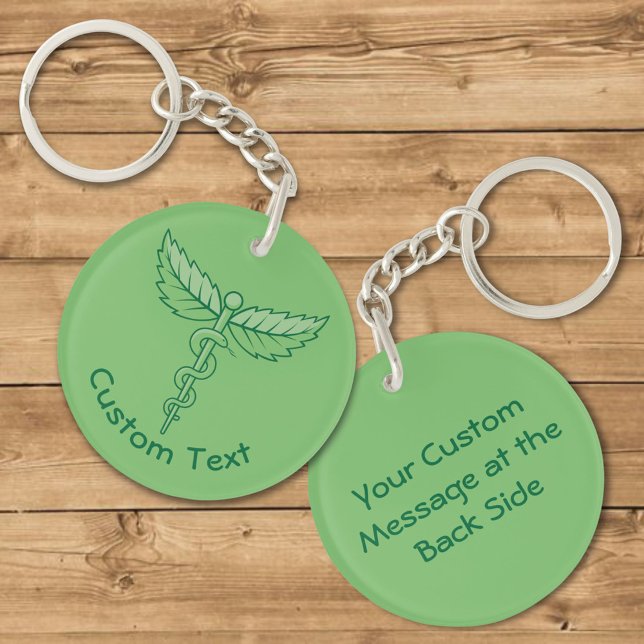 Caduceus mit Blätter Schlüsselanhänger (Von Creator hochgeladen)