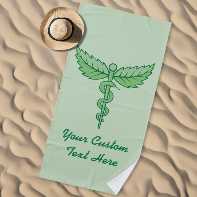 Caduceus mit Blätter Strandtuch (Von Creator hochgeladen)