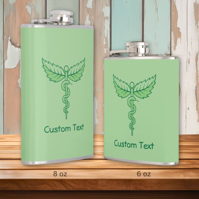 Caduceus mit Blättern Hip Flask Flachmann (Von Creator hochgeladen)