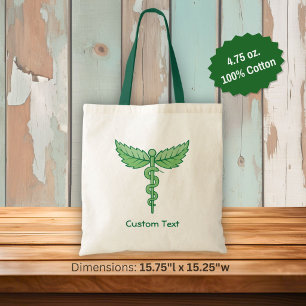 Caduceus mit Blättern Tragetasche