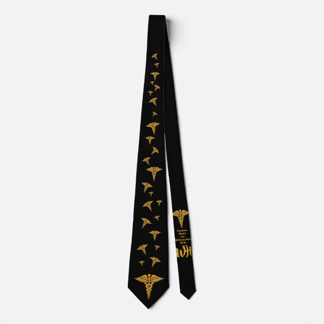 Caduceus Neck Tie des personalisierten Arztes Krawatte (Vorderseite)