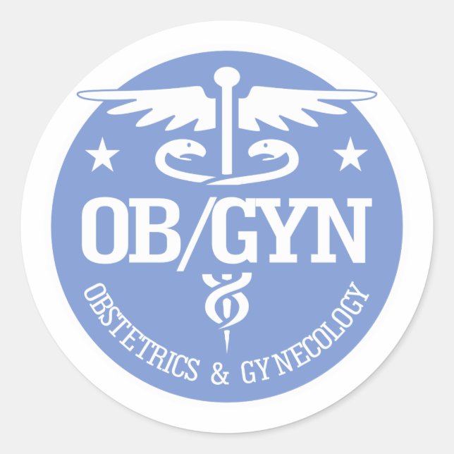 Caduceus OBGYN Geschenkideen Runder Aufkleber (Vorderseite)