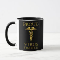 Caduceus Proud Virus Kämpfen gelb auf schwarz