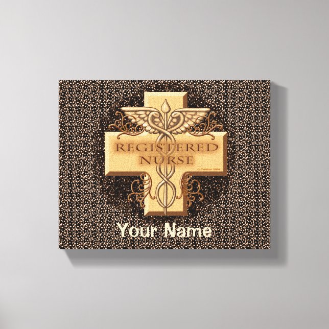 Caduceus Registered Nurse Canvas Print Leinwanddruck (Vorderseite)