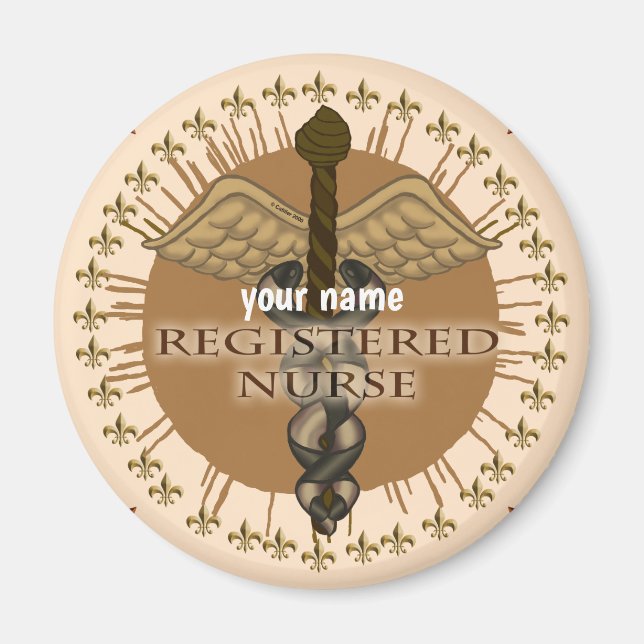 Caduceus registrierter Krankenmagnet Magnet (Vorne)