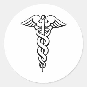 Caduceus Runder Aufkleber