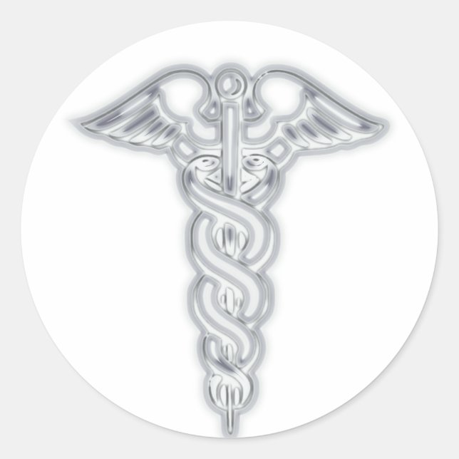 Caduceus Runder Aufkleber (Vorderseite)