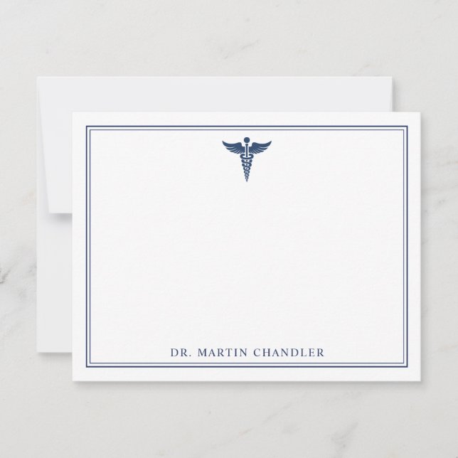 Caduceus Stationery Medical Doctor Note Card Dankeskarte (Vorderseite)