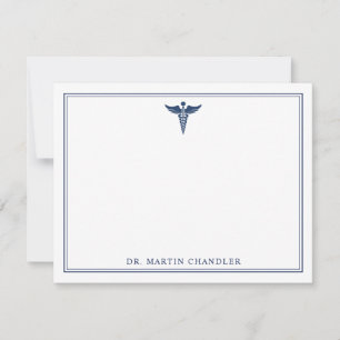 Caduceus Stationery Medical Doctor Note Card Dankeskarte