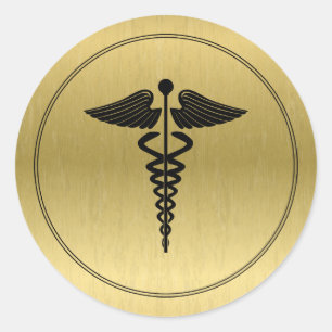 Caduceus-Symbol-Aufkleber Runder Aufkleber