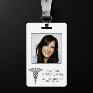 Caduceus-Symbol   Silbernes medizinisches Krankenh Ausweis