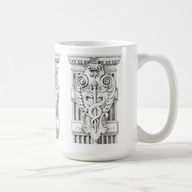 CADUCEUS Tall White Tasse (Rechts)