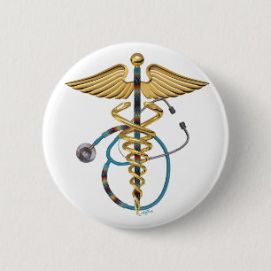 Caduceus u. Stethoskop Button