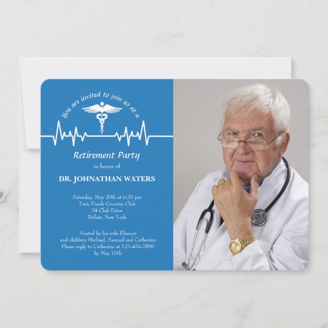 Caduceus und Lebensader Foto-Einladung Einladung (Vorderseite)